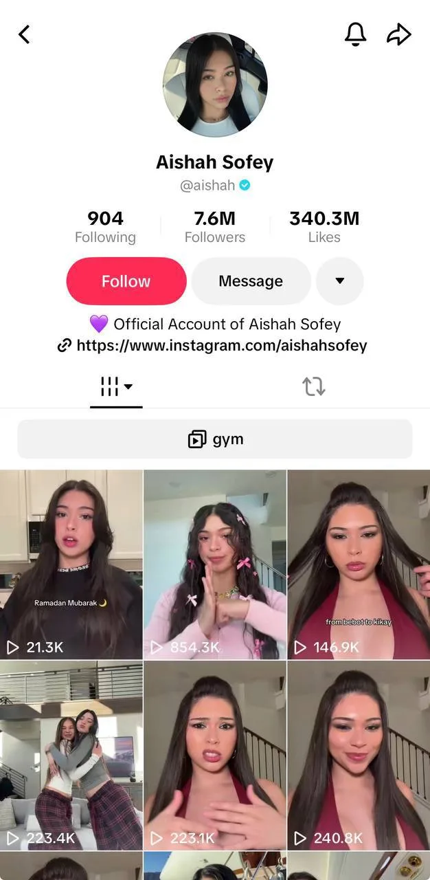 Тиктокерша Aishah Sofey OnlyFans слив фото 3 OnlyFans 2026